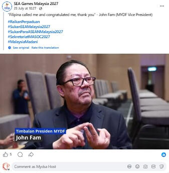 SEA Games Malaysia 2027 (Facebook)